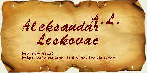 Aleksandar Leskovac vizit kartica